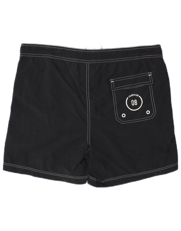CALVIN KLEIN Mens Graphic Swimming Shorts Medium Black Nylon