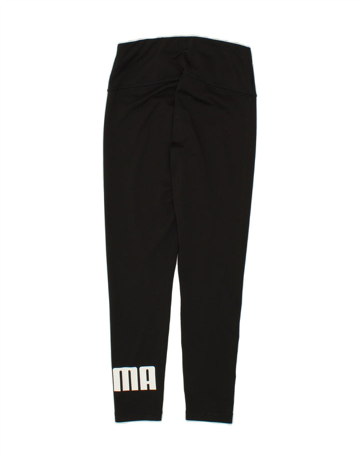 PUMA Womens Graphic Leggings UK 10 Small  Black Polyester Vintage Puma and Second-Hand Puma from Messina Hembry 