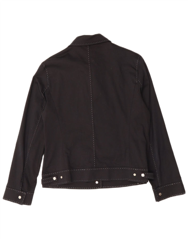 Betty Barclay Womens Bomber Jacket UK 14 Medium Black Cotton