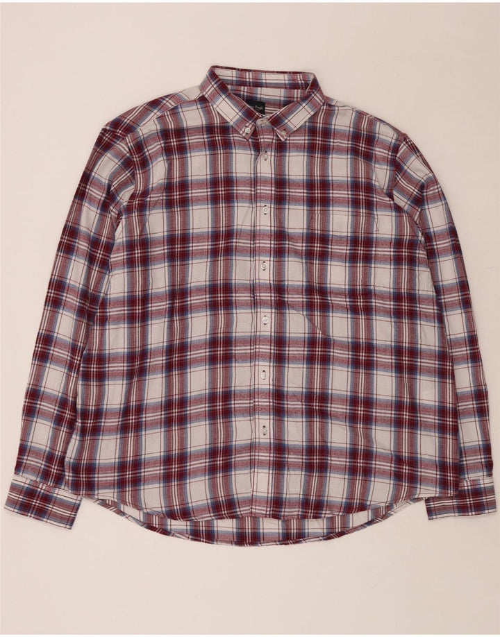 JAMES PRINGLE Chemise en flanelle pour hommes 2XL Polyester à carreaux bordeaux