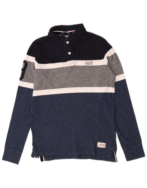 Polo da rugby a maniche lunghe da bambino Superdry 15-16 anni XL Colorblock blu