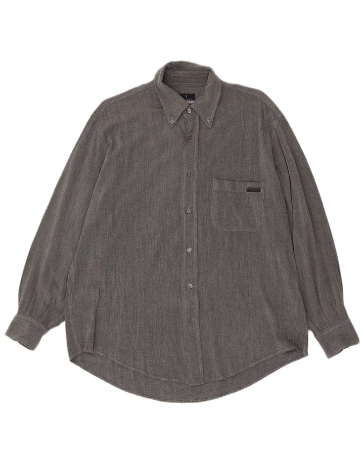 Trussardi herreskjorte XL grå viskose