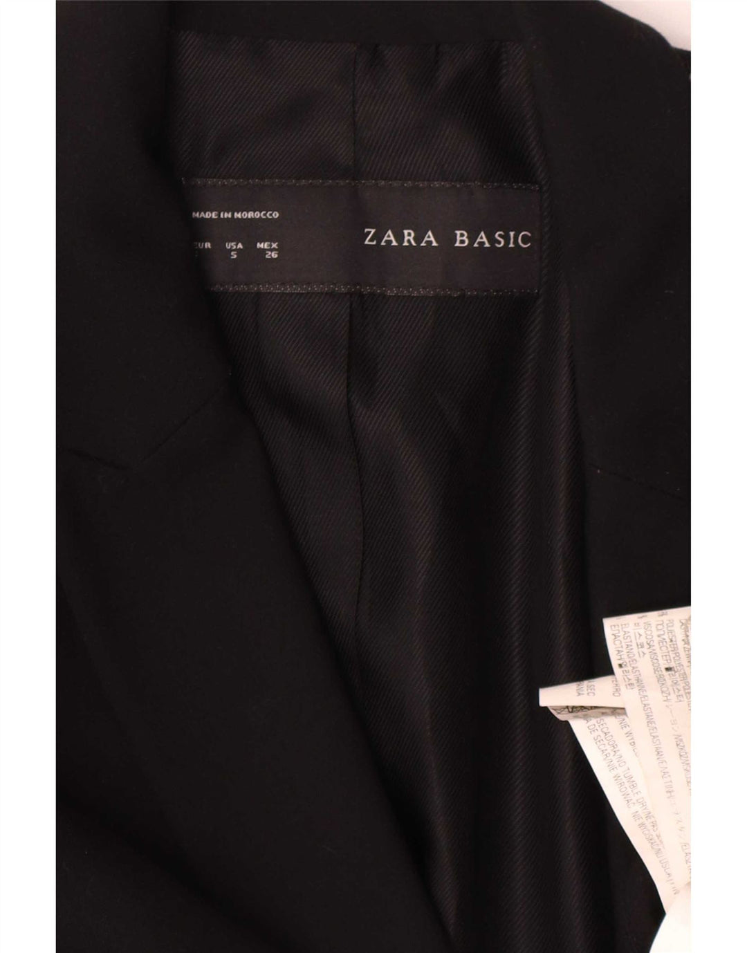 Sacou blazer pentru femei Zara, cu 1 nasture, UK 10, poliester negru mic