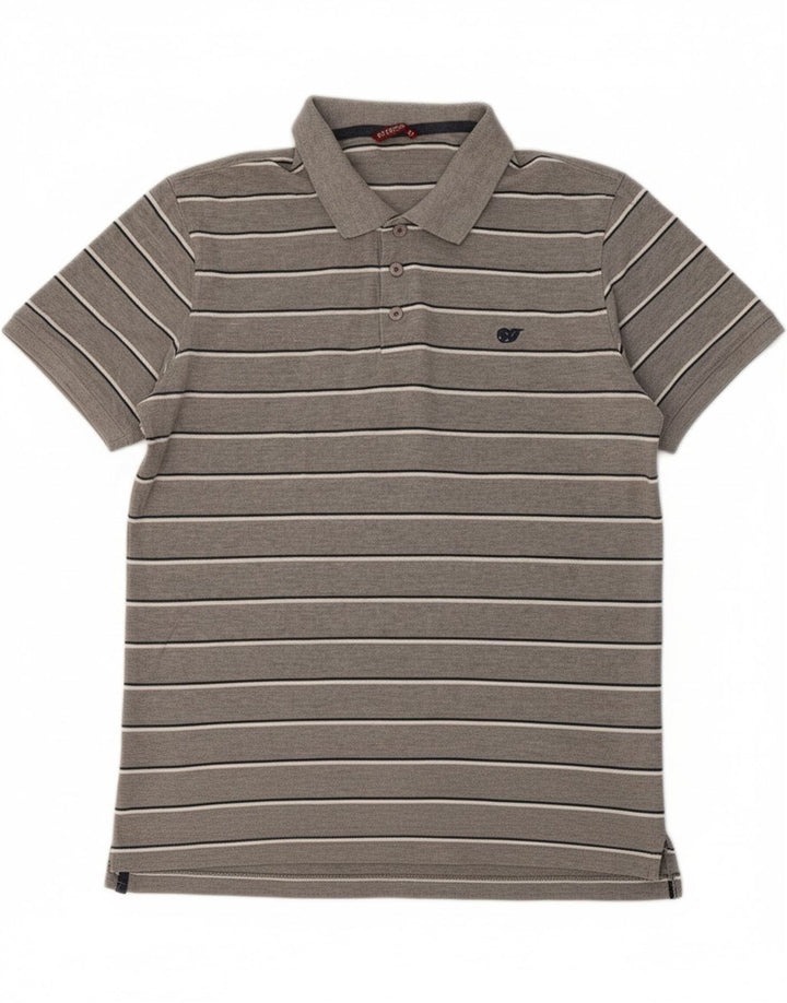 CARRERA Mens Polo Shirt XL Grey Striped Cotton Vintage Carrera and Second-Hand Carrera from Messina Hembry 