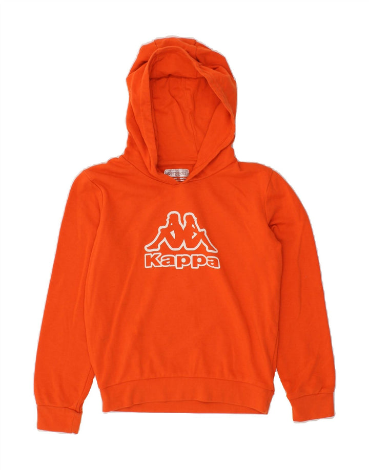 KAPPA Boys Graphic Hoodie Jumper 9-10 Years  Orange Vintage Kappa and Second-Hand Kappa from Messina Hembry 