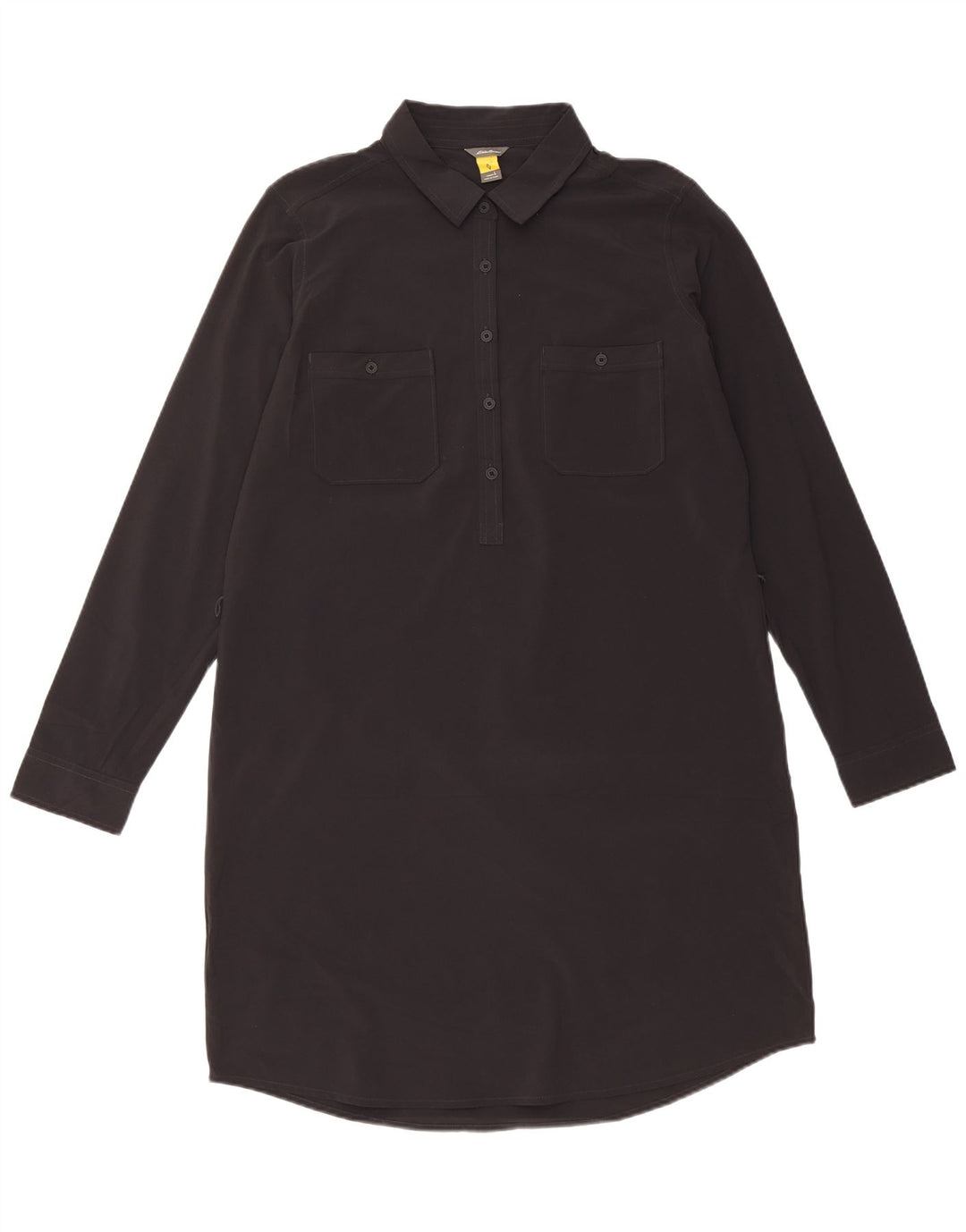 Eddie Bauer Womens Long Sleeve Shift Dress UK 16 Large Black Polyester