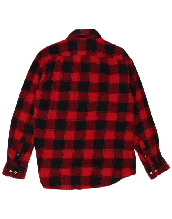 Carrera Herren-Flanellhemd mit normaler Passform, XL, rotes Gingham-Baumwolle