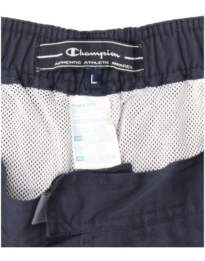 CHAMPION Badeshorts til mænd Large Navy Blue Colourblock Polyamid