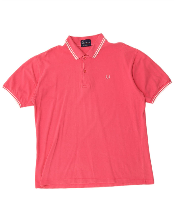 Fred Perry Mens Polo Shirt 2XL Pink Cotton