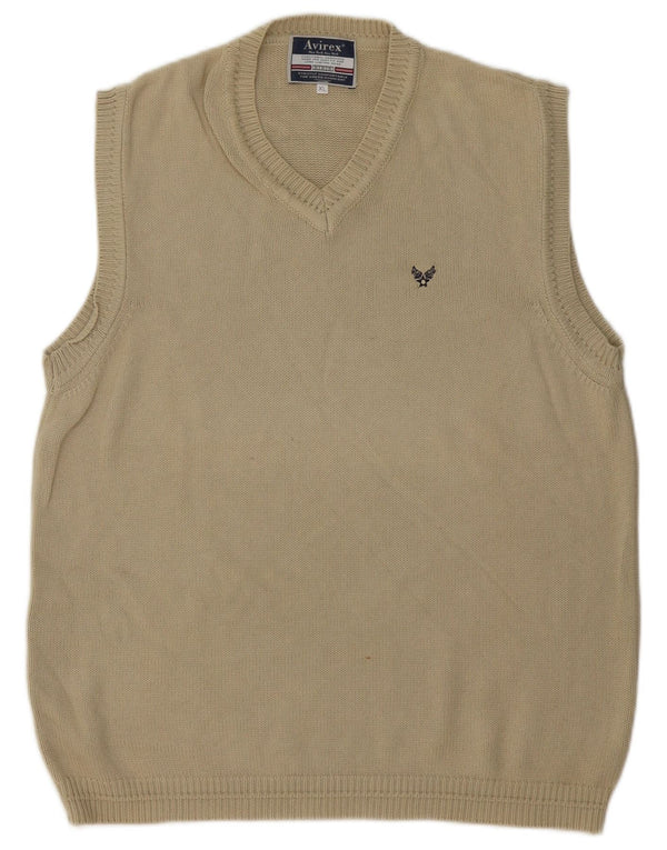Avirex Mens Colete Regata XL Algodão Bege