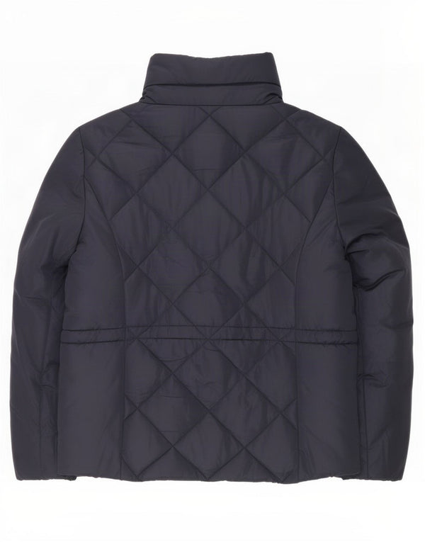 Marks & Spencer Womens Hooded Quilted Jacket UK 16 Large Navy Blue