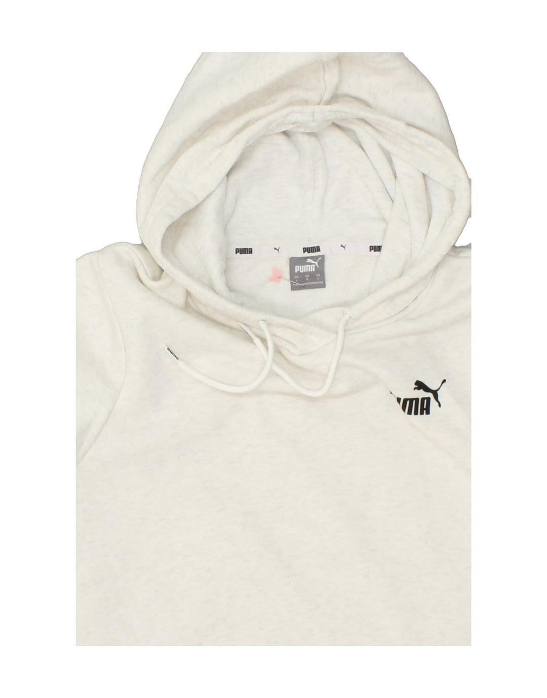 PUMA Womens Hoodie Jumper UK 16 Large Off White Cotton | Vintage Puma | Thrift | Second-Hand Puma | Used Clothing | Messina Hembry 
