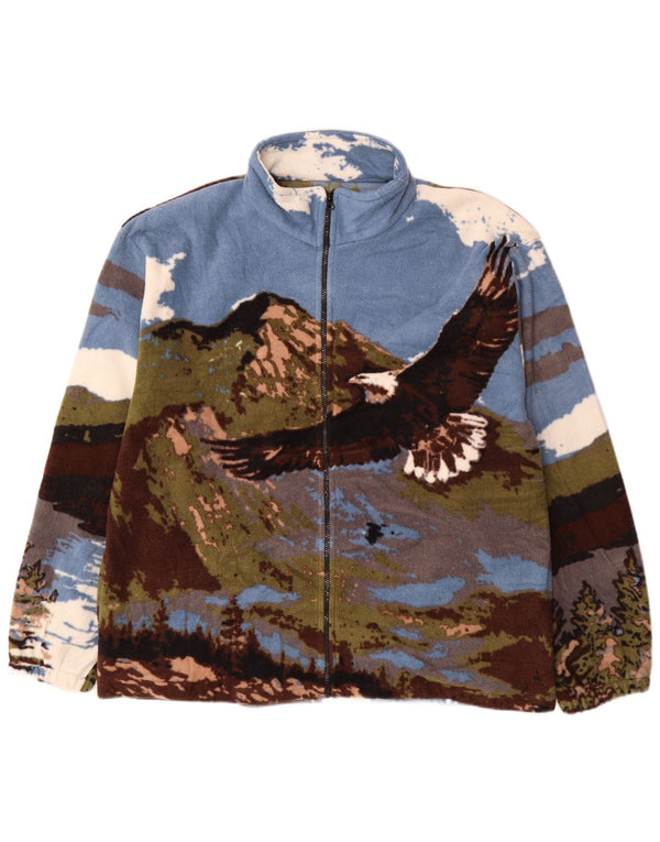 Atlas For Men Mens Eagles Graphic Fleece Jacket UK 44 2XL Multicoloured