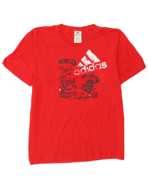 Adidas T-Shirt Graphique Homme Rouge Moyen Coton