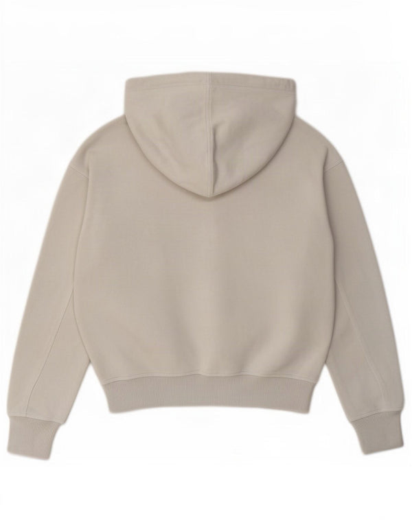 Calvin Klein Jeans Damen Übergroßer Kapuzenpullover UK 10 Small Graue Baumwolle