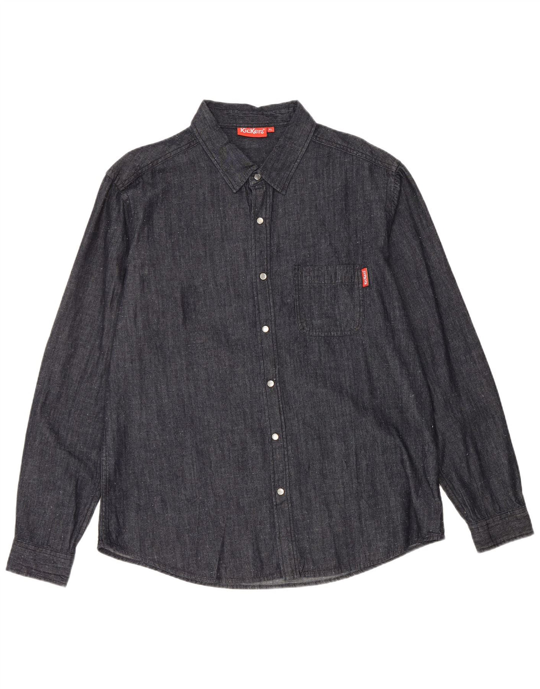 KICKERS Mens Denim Shirt XL Navy Blue Cotton