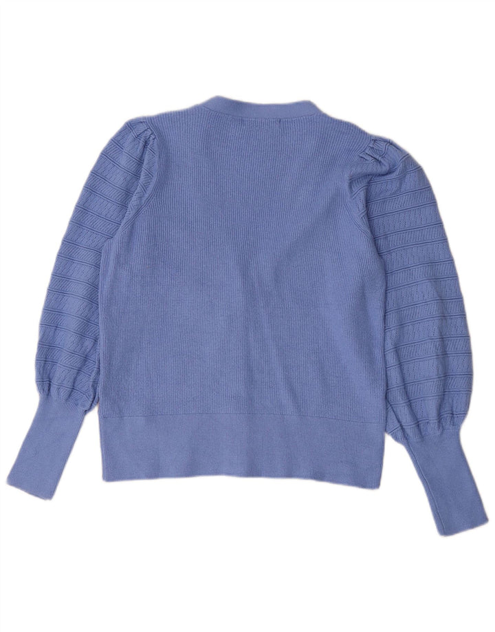 Marks & Spencer Dame Cardigan Sweater UK 12 Medium Blue Viscose