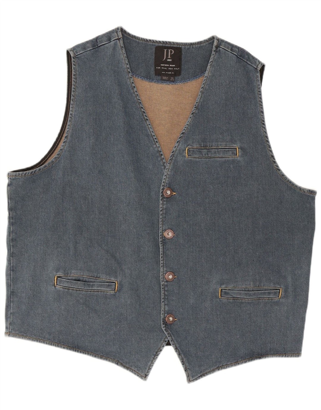 JP 1880 Herre Denim vest 4XL Blå Bomuld