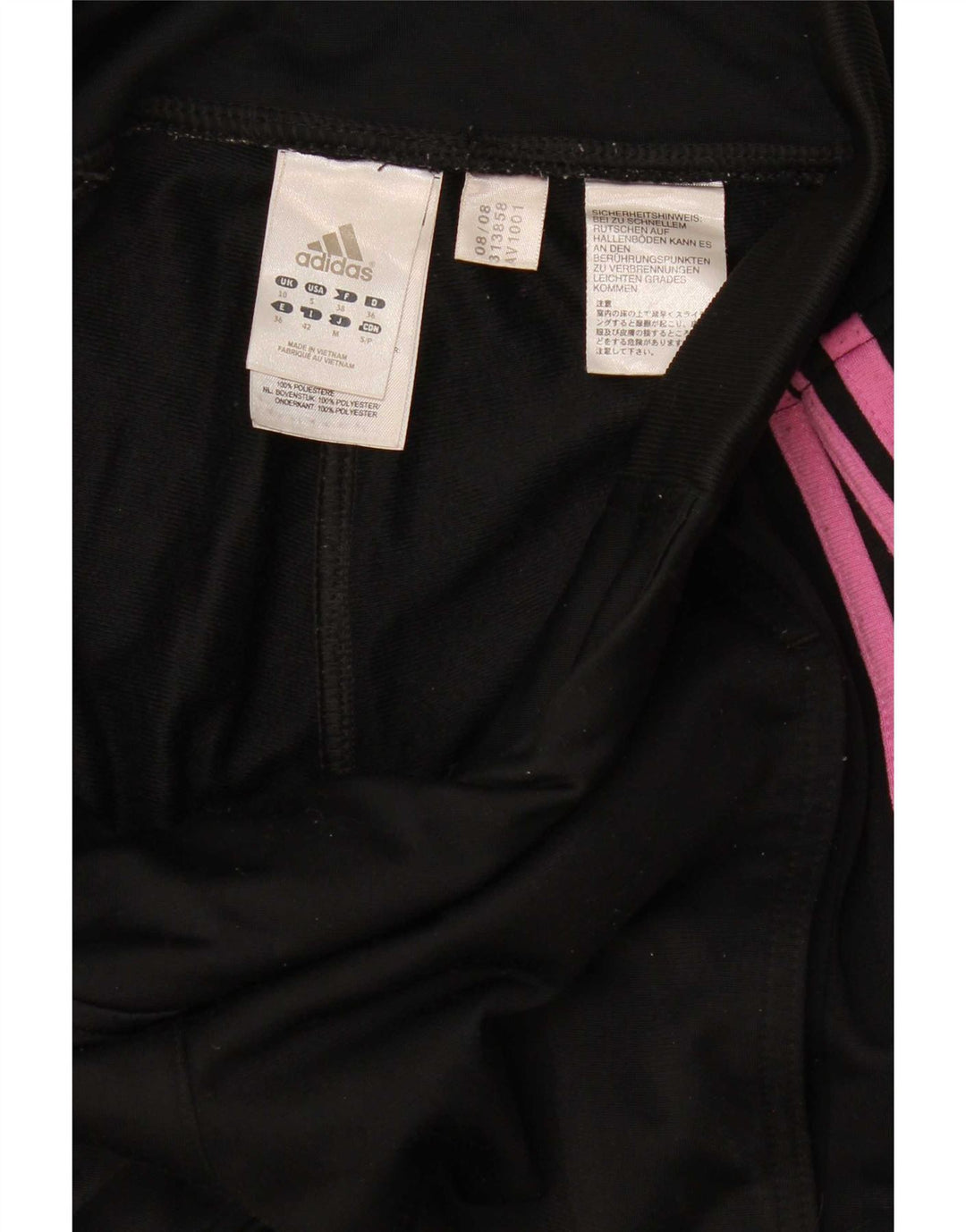Adidas Damen Trainingshose UK 10 Small Schwarz Polyester