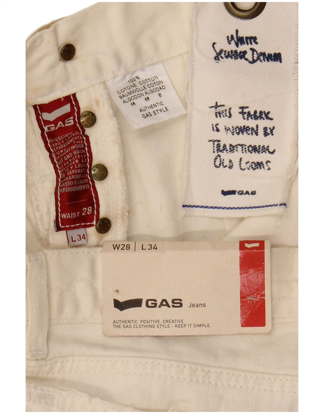 Gap Womens Slim Jeans W28 L34 Off White Cotton