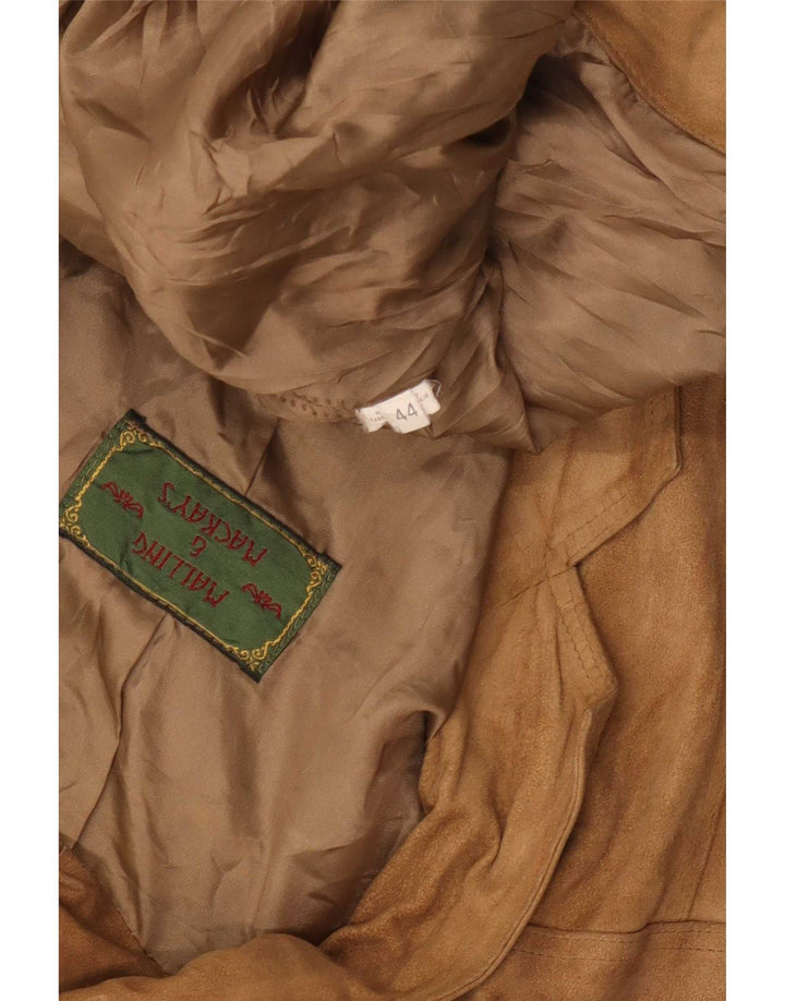 Jaqueta blazer feminina vintage de camurça com 2 botões IT 44 bege médio