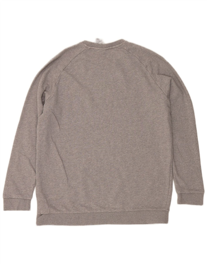 Adidas Mens Sweatshirt Jumper XL Grey Flecked Cotton