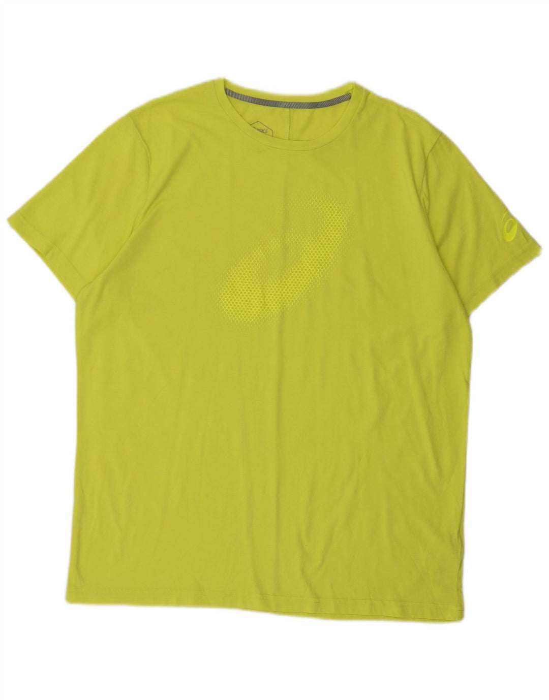 Asics Mens Graphic T-Shirt Top XL Green Polyester