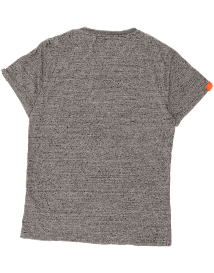 Superdry Mens T-Shirt Top Large Grey Flecked Cotton