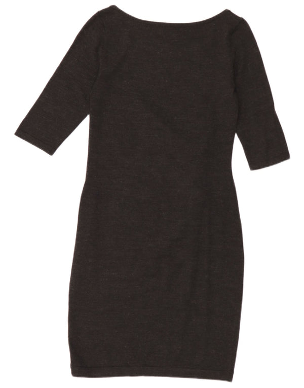 Phase Eight Vestido tipo jersey de manga corta para mujer UK 40 Small Grey Merino Wool