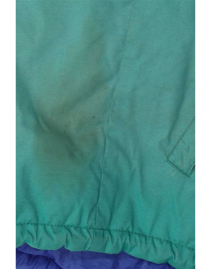 Vintage Mens Oversized Hooded Ski Jacket IT 46 Small Green Colourblock