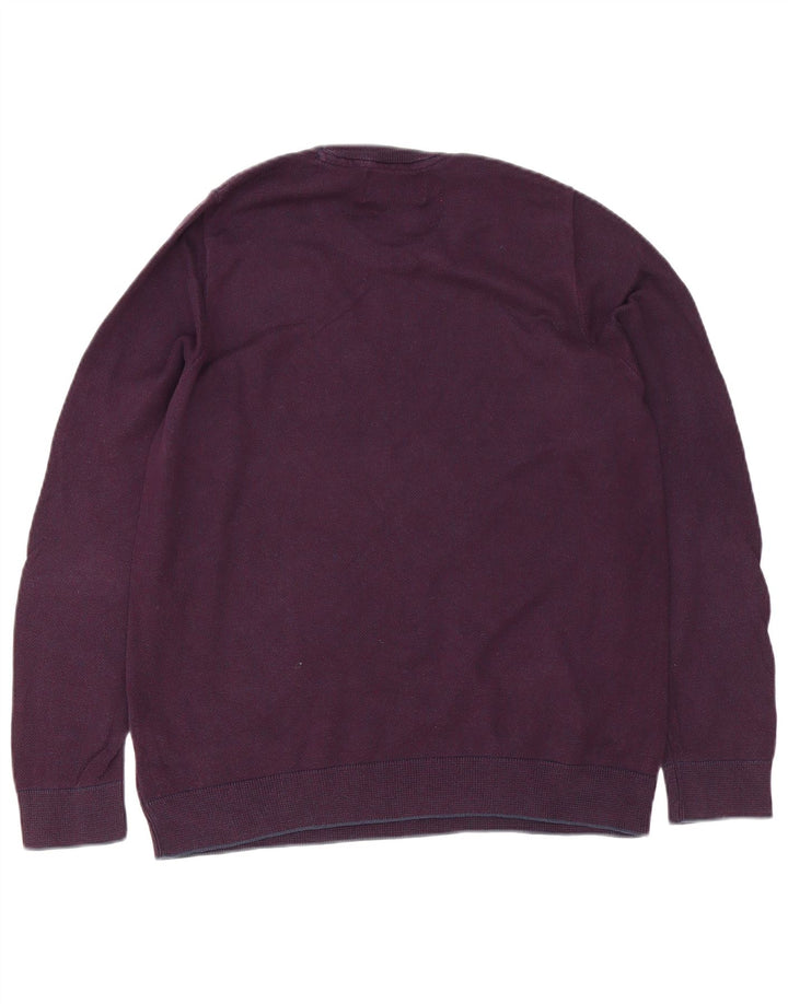 Marks & Spencer herre skræddersyet pasform med rund hals sweater Medium Burgundy