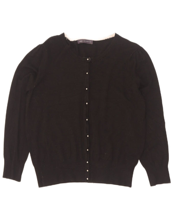 Marks & Spencer Dame Cardigan Sweater UK 16 Large Black Viscose