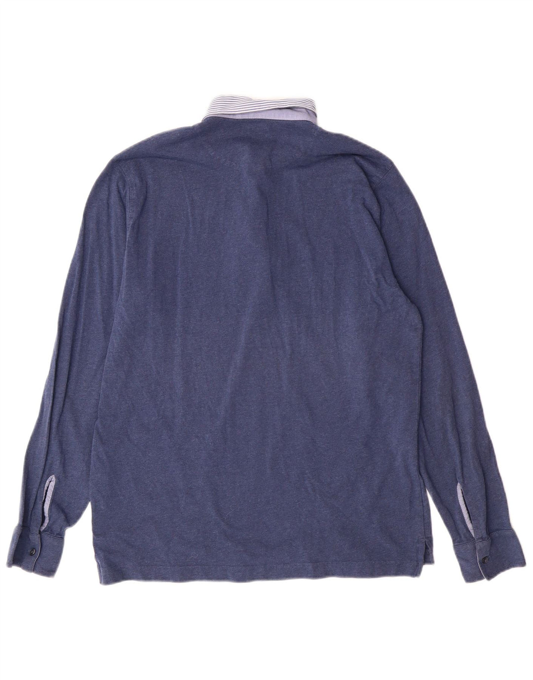 Massimo Dutti Mens Long Sleeve Polo Shirt Large Blue Classic