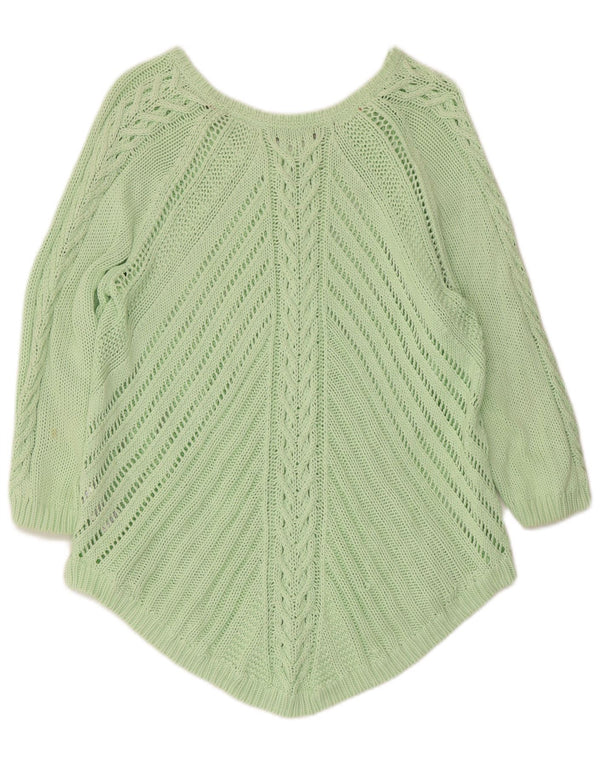 Marks & Spencer Womens Asymmetric V-Neck Jumper Sweater UK 18 XL Green