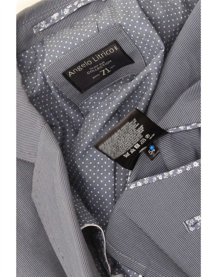 Angelo Litrico Jaqueta blazer masculina de 2 botões IT 54 2XL risca de giz cinza