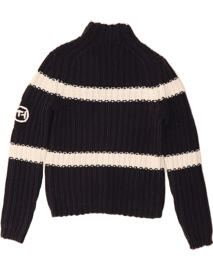 TOMMY HILFIGER Womens Turtle Neck Jumper Sweater UK 12 Medium Navy Blue Vintage Tommy Hilfiger and Second-Hand Tommy Hilfiger from Messina Hembry 
