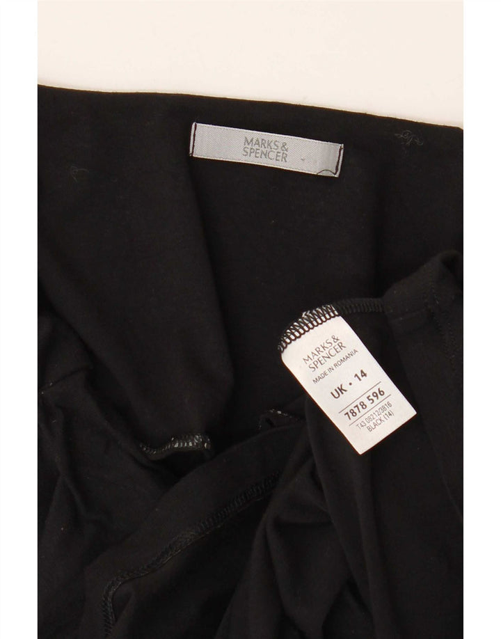 Marks & Spencer Womens Crop Cami Top UK 14 Medium Black Viscose