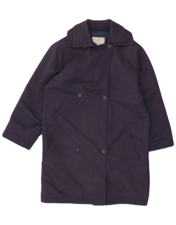 Versus By Gianni Versace Womens Double Breasted Coat IT 42 Medium Navy Blue