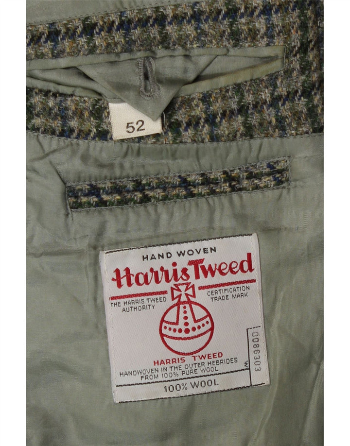 Jachetă pentru bărbați Harris Tweed, cu 2 nasturi, IT 52 XL, lână verde cu picior de găină