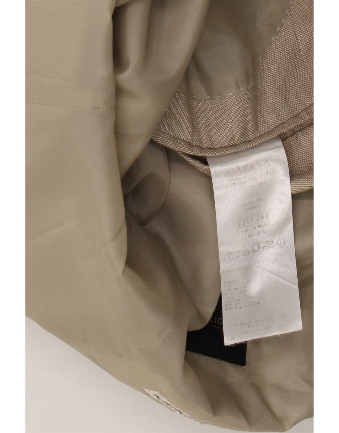 Marks & Spencer Veste blazer à 2 boutons pour homme UK 40 coton beige moyen