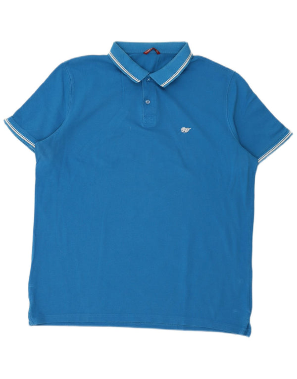 Męska koszulka polo Carrera XL, niebieska, bawełniana