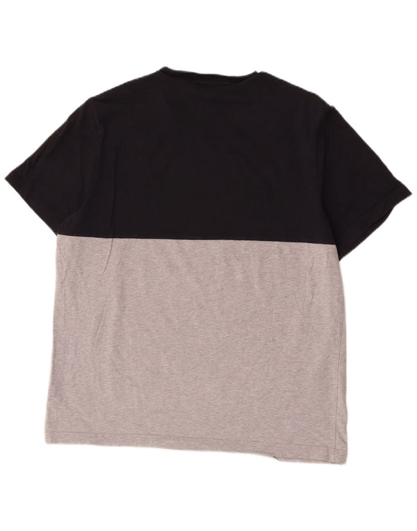 Lacoste Camiseta gráfica de corte regular para hombre Talla 6 XL Bloque de color negro