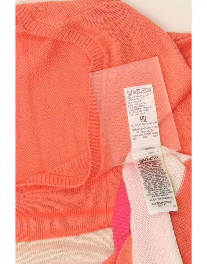 Marks & Spencer Womens V-Neck Jumper Sweater UK 24 4XL Multicoloured
