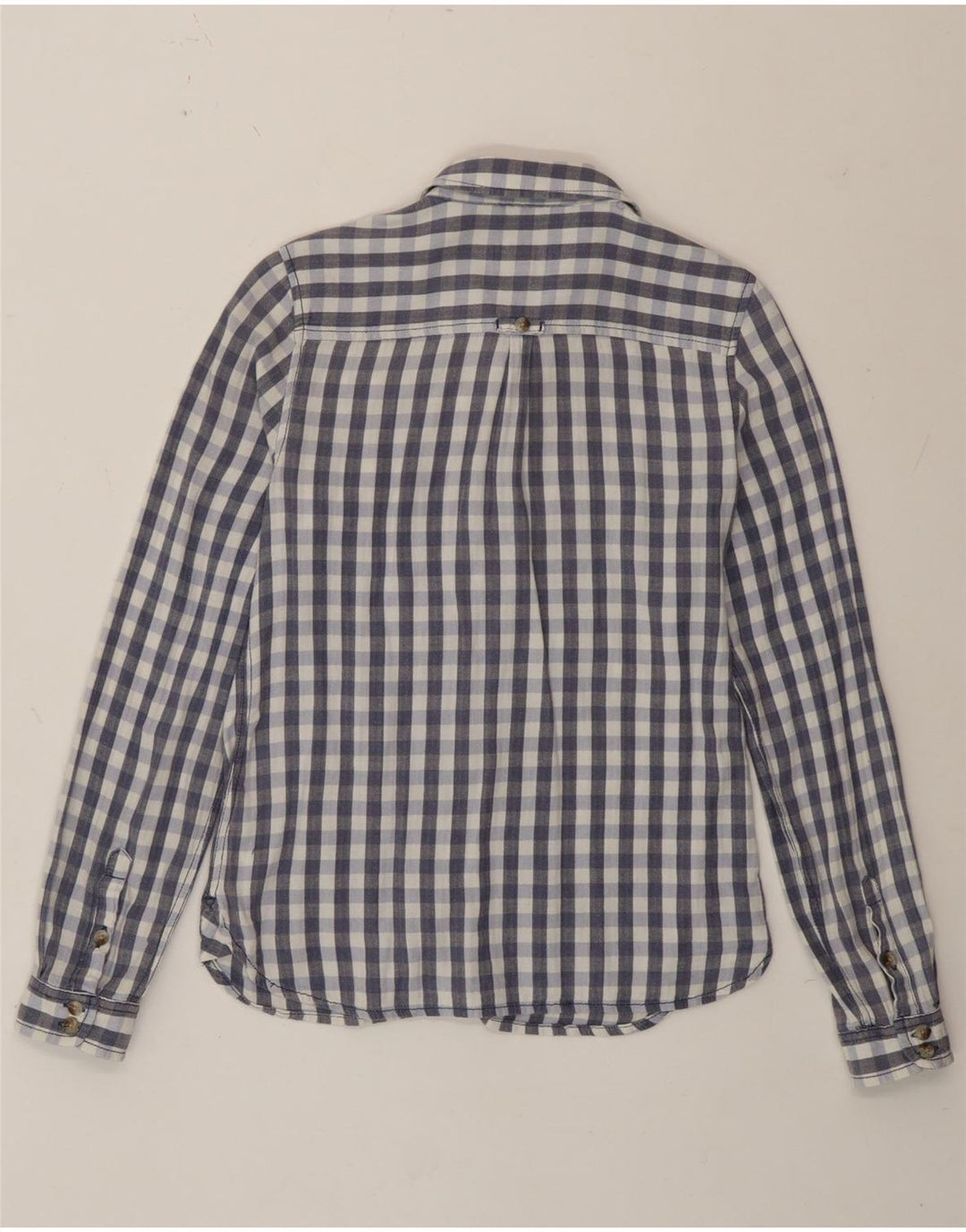 Fat Face Womens Classic Fit Shirt UK 12 Medium Blue Gingham Cotton