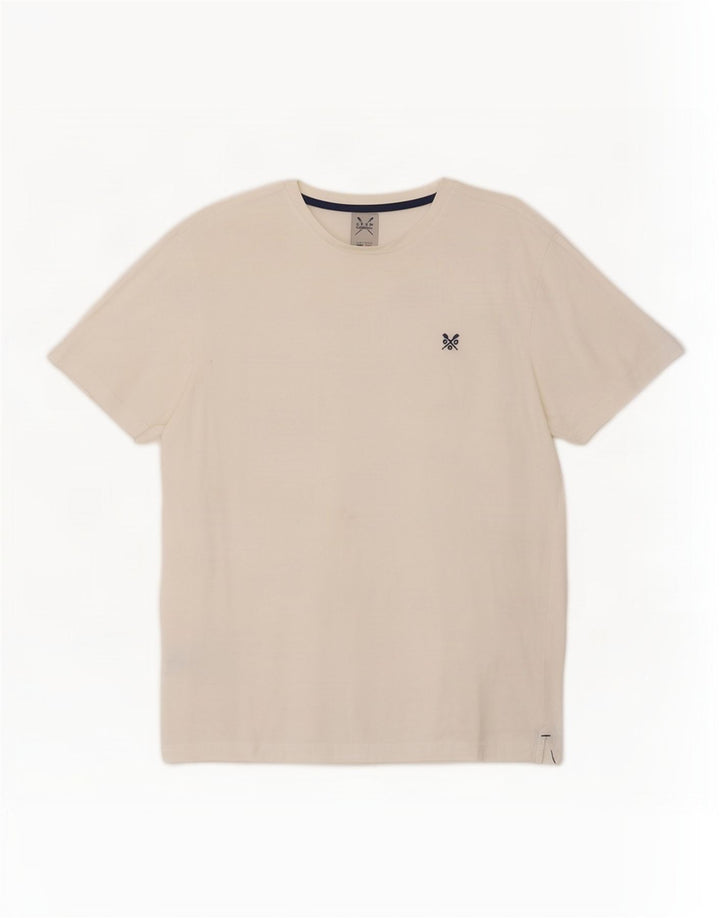 Crew Clothing Herre T-Shirt Top Medium Hvid Bomuld