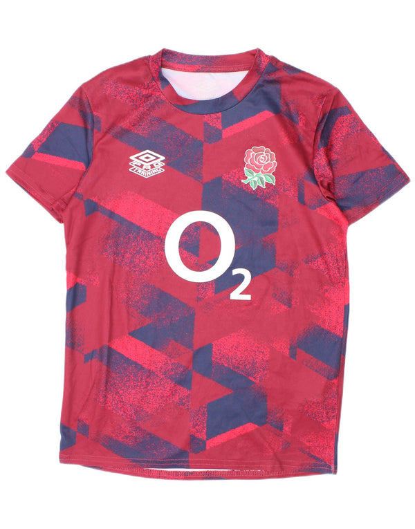 Umbro Boys Grafisk T-Shirt Top 11-12 År Bourgogne Geometrisk Polyester