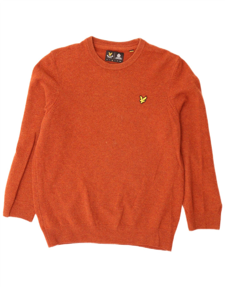 Lyle & Scott Herre Loose Fit Crew Neck Jumper Sweater Medium Orange