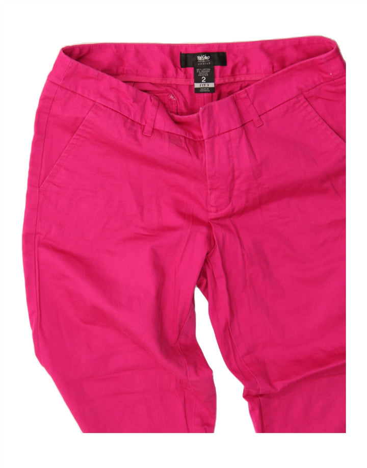 MOSSIMO Womens Crop Chino Trousers US 2 XS W30 L24 Pink Cotton Vintage Mossimo and Second-Hand Mossimo from Messina Hembry 
