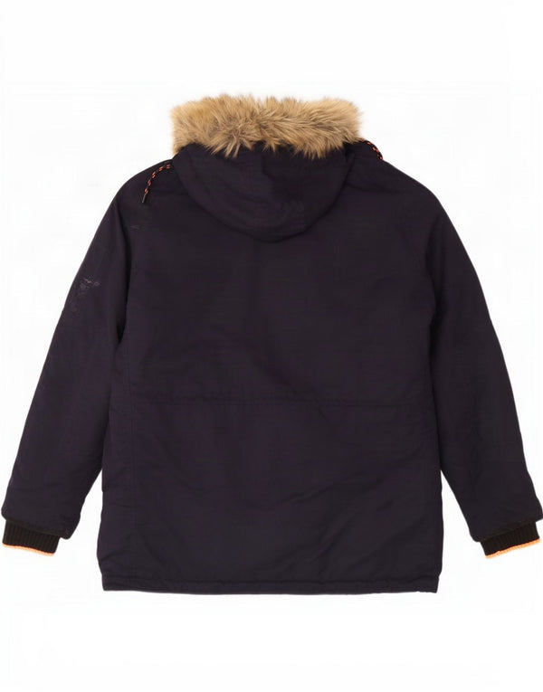 Мужская парка Superdry с капюшоном UK 44 2XL Темно-синий полиэстер