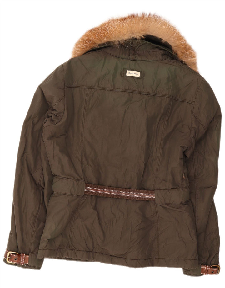 Henry Cottons Womens Parka Jacket IT 44 Medium Green Nylon